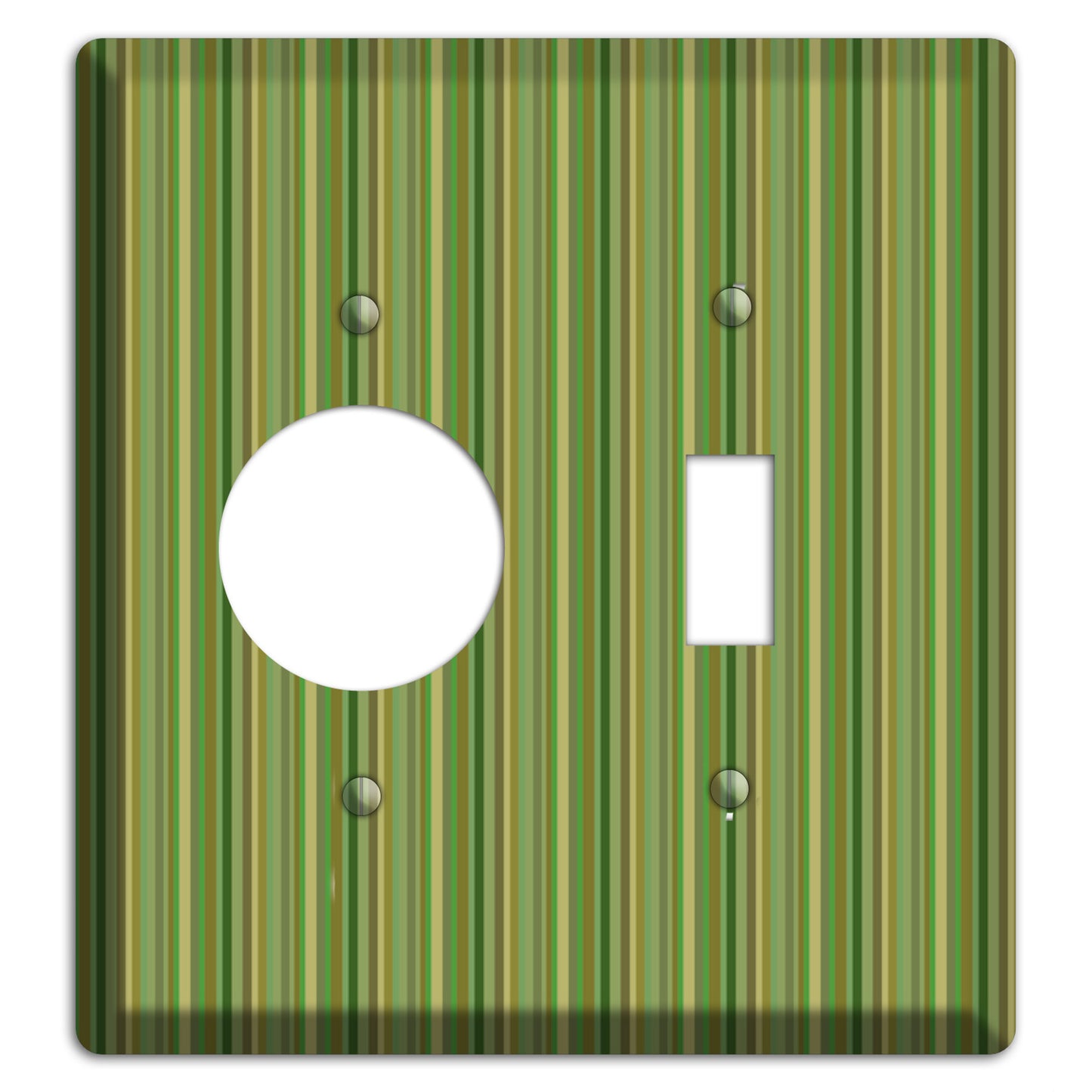 Multi Green Vertical Stripes Receptacle / Toggle Wallplate