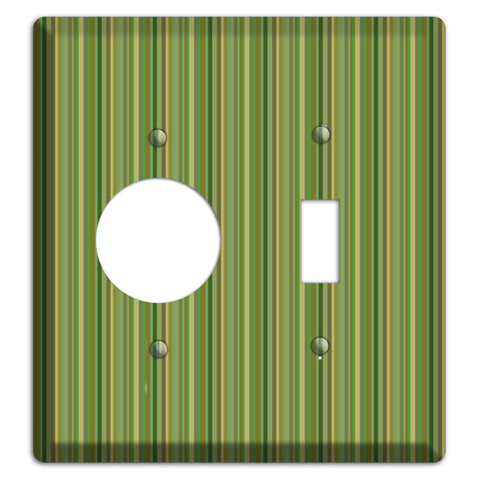 Multi Green Vertical Stripes Receptacle / Toggle Wallplate