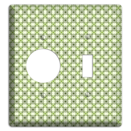 Multi Green Overlain Foulard Receptacle / Toggle Wallplate