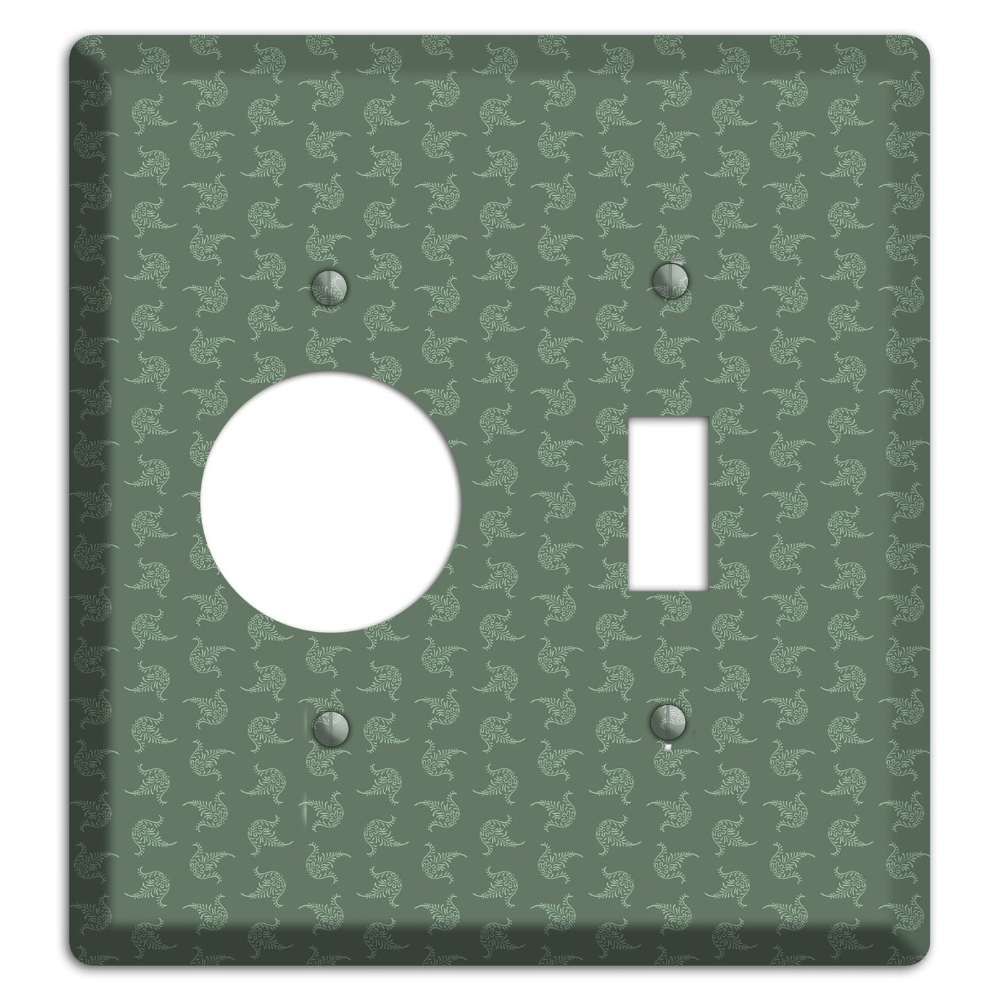 Moss Tiny Trefoil Cartouche Receptacle / Toggle Wallplate