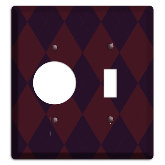 Burgundy Argyle Receptacle / Toggle Wallplate