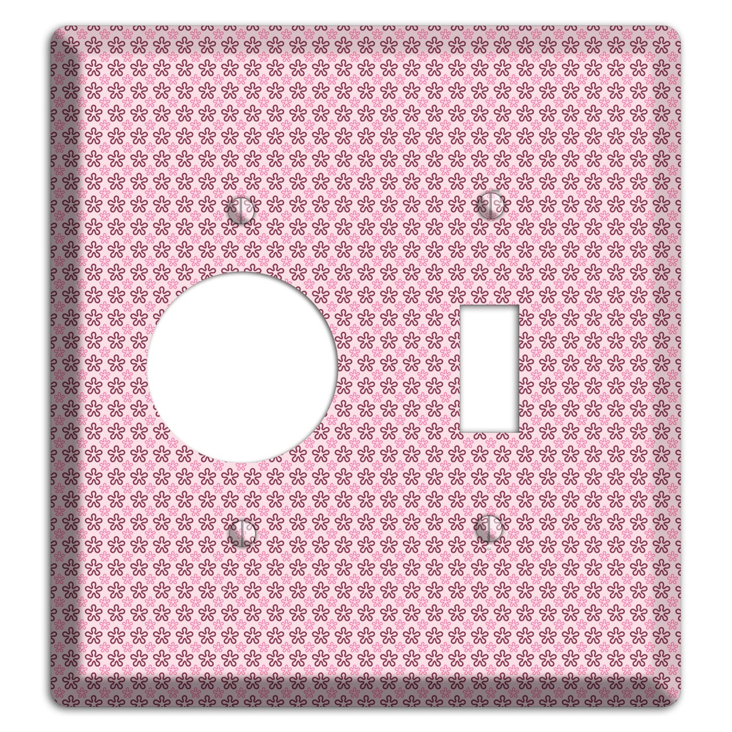 Pink Tiny Floral Receptacle / Toggle Wallplate