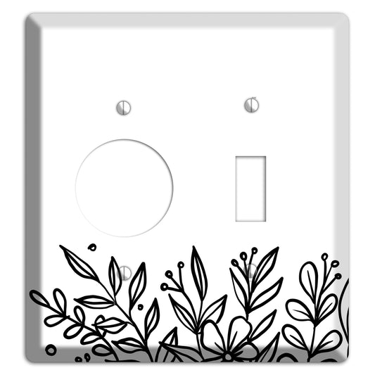 Hand-Drawn Floral 11 Receptacle / Toggle Wallplate