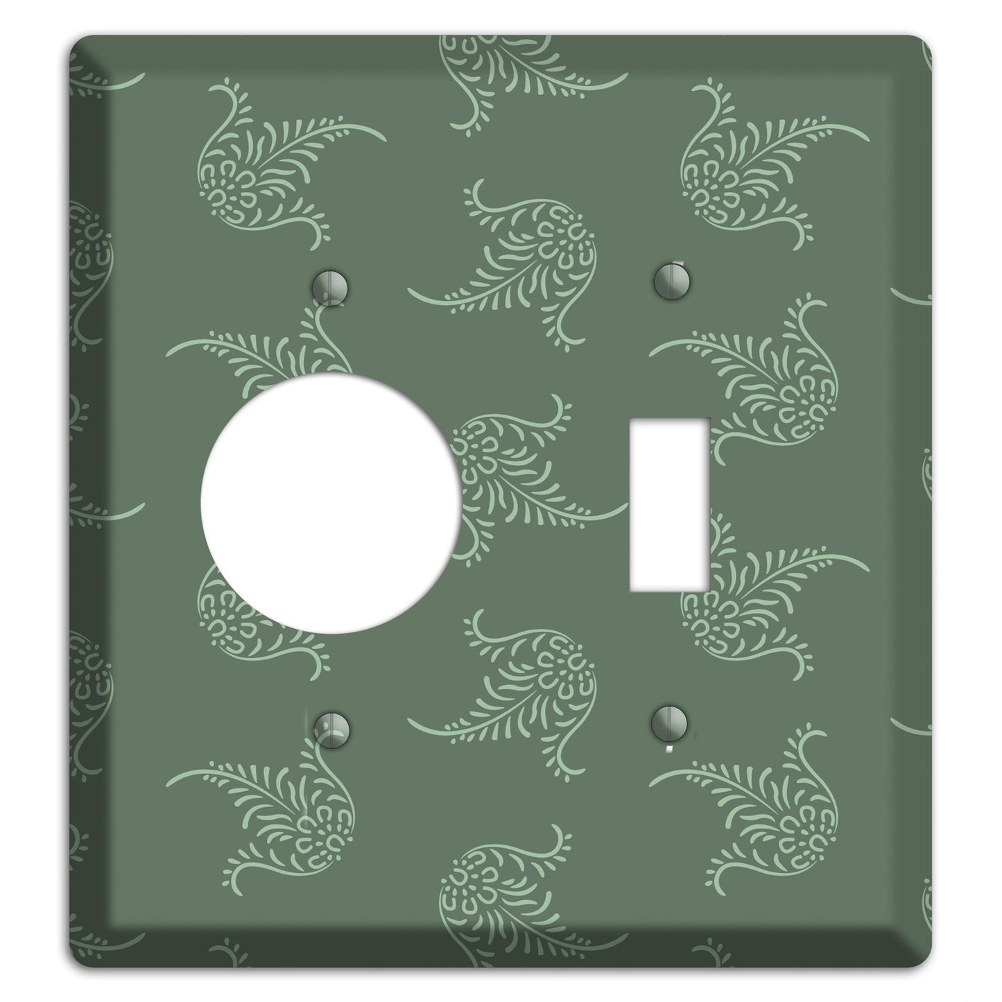 Moss Trefoil Cartouche Receptacle / Toggle Wallplate