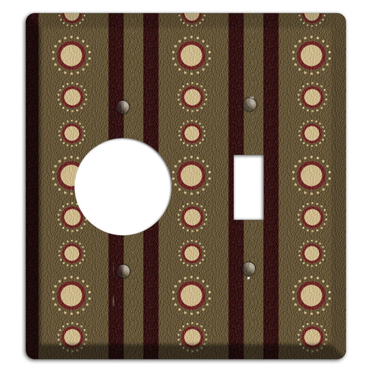 Multi Brown Suzani Receptacle / Toggle Wallplate