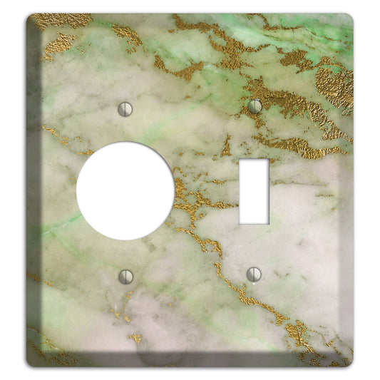 Swamp Green Marble Receptacle / Toggle Wallplate