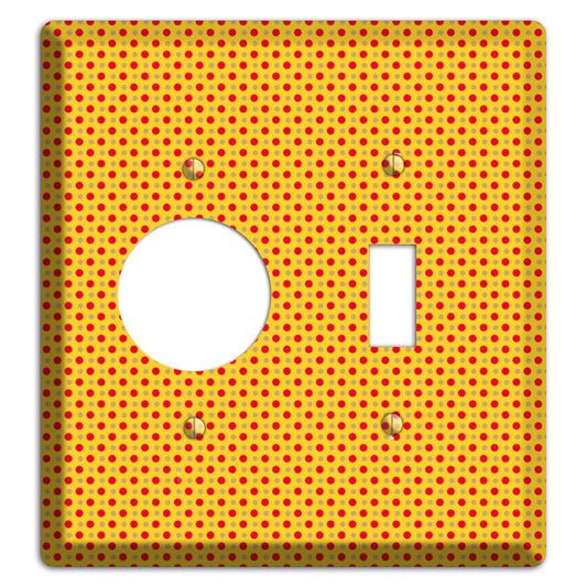 Orange with Maroon Tiny Polka Dots Receptacle / Toggle Wallplate