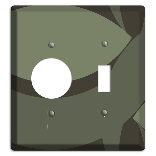 Olive Abstract Receptacle / Toggle Wallplate