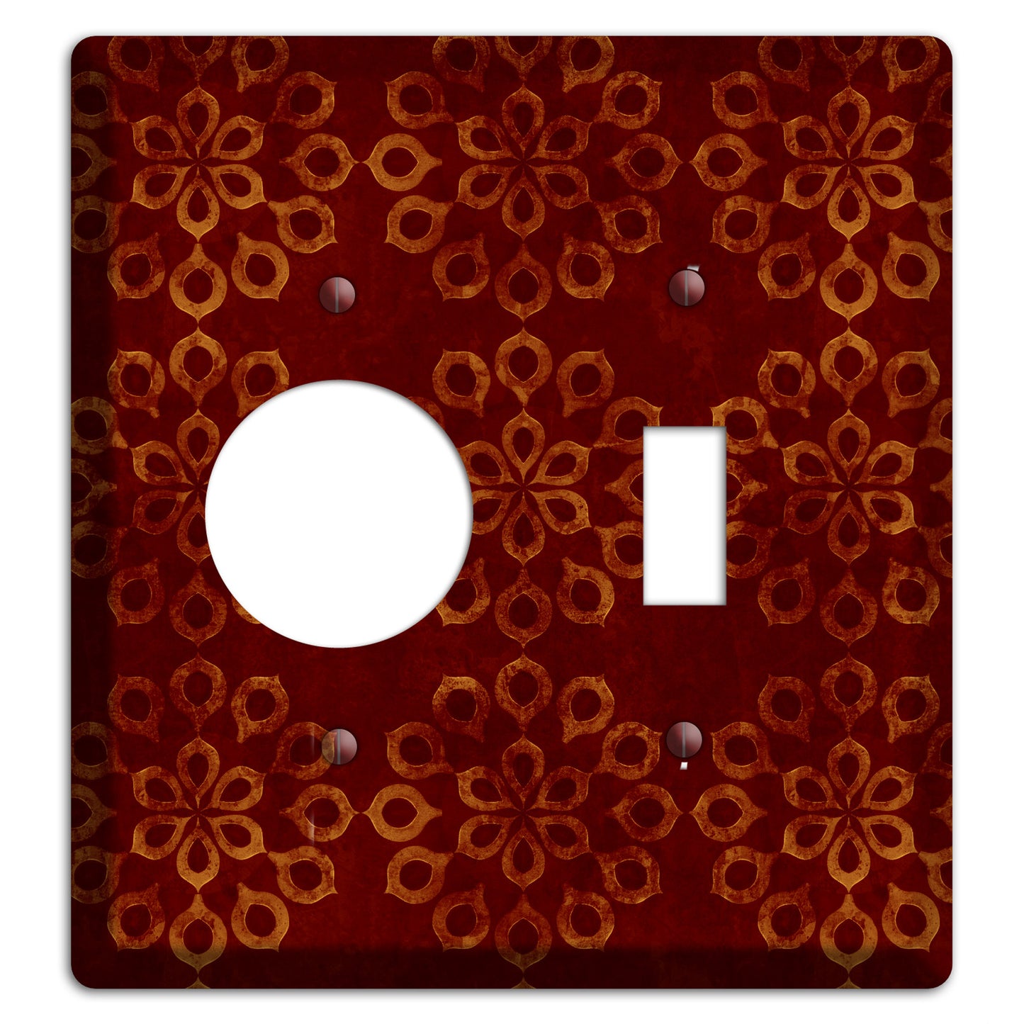 Maroon Grunge Suzani Receptacle / Toggle Wallplate