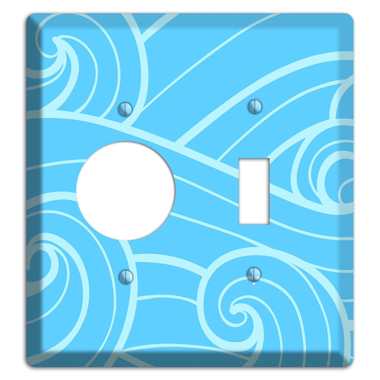 Abstract Curl Blue Receptacle / Toggle Wallplate