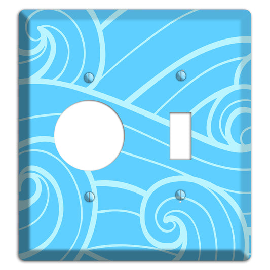 Abstract Curl Blue Receptacle / Toggle Wallplate