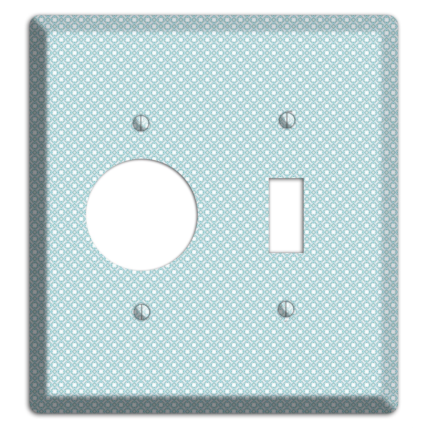 Light Blue Geometric Receptacle / Toggle Wallplate