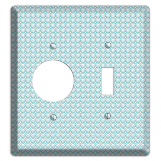 Light Blue Geometric Receptacle / Toggle Wallplate