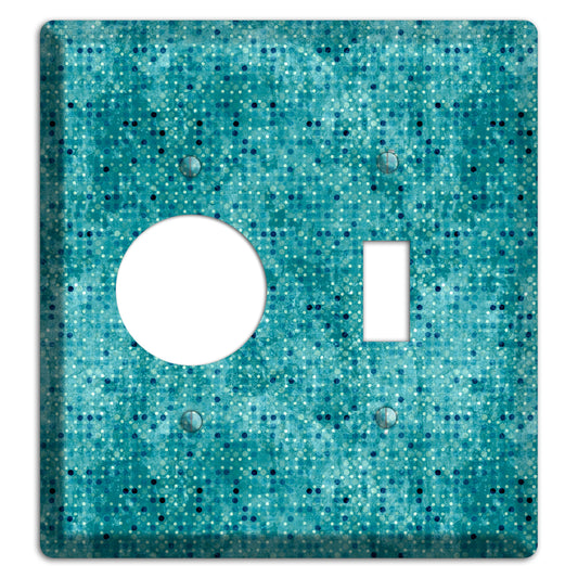 Turquoise Grunge Small Tile Receptacle / Toggle Wallplate