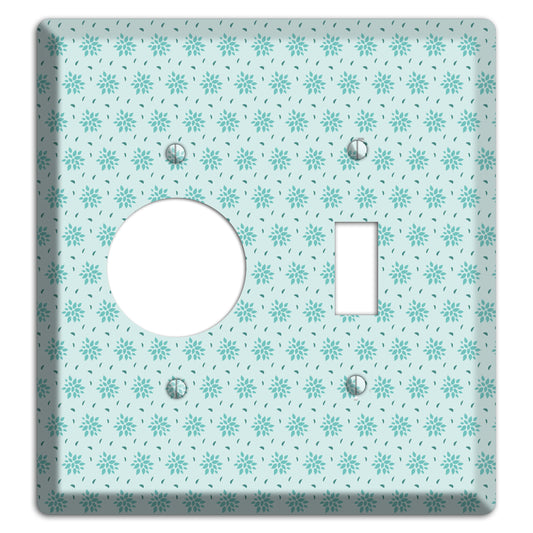 Soft Blue Calico Receptacle / Toggle Wallplate