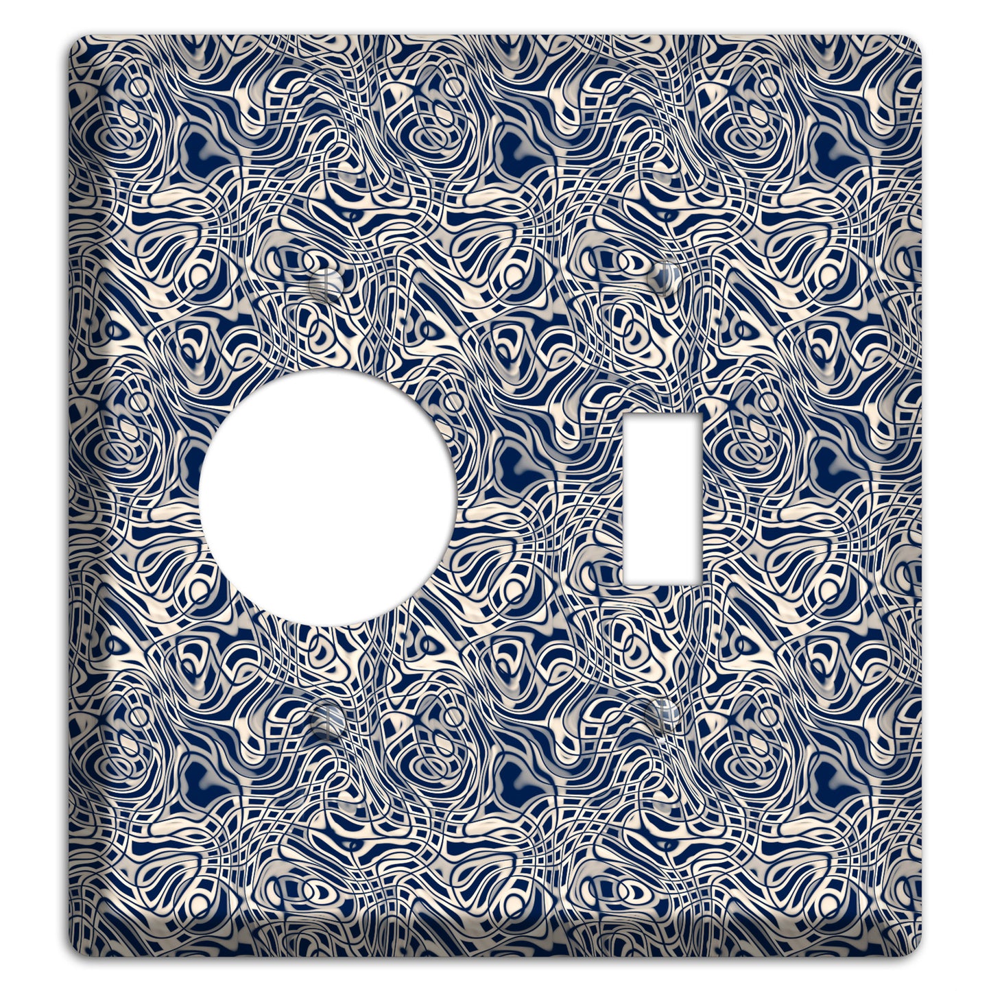 Blue Psychedelic Swirl Receptacle / Toggle Wallplate