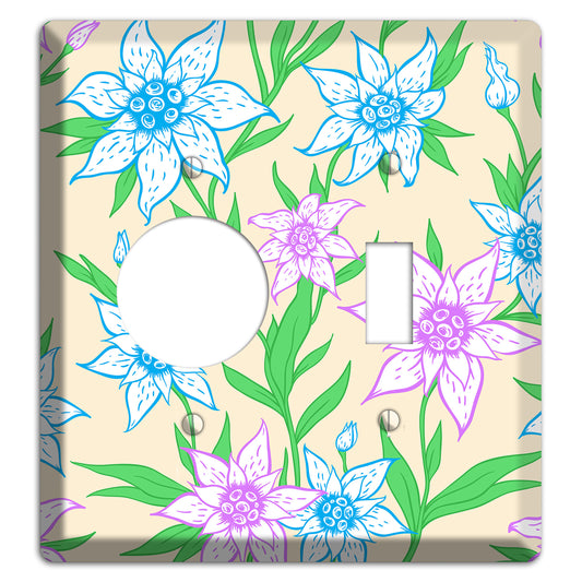 Hand Drawn Flowers Style A Receptacle / Toggle Wallplate