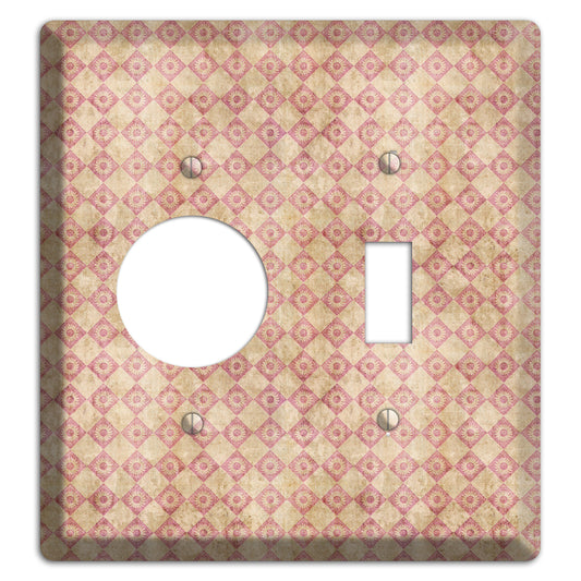 Red and Beige Diamond Circles Receptacle / Toggle Wallplate