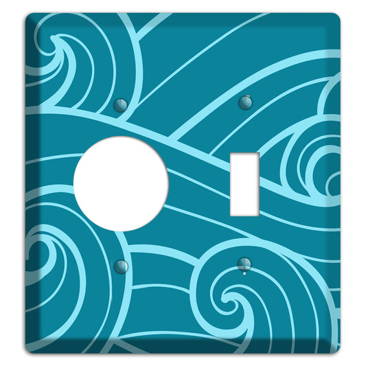 Abstract Curl Turquois Receptacle / Toggle Wallplate