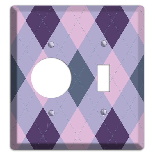 Lilac Argyle Receptacle / Toggle Wallplate