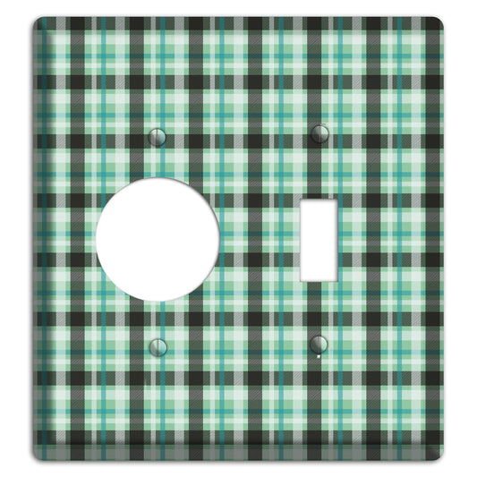 Multi Green Plaid Receptacle / Toggle Wallplate