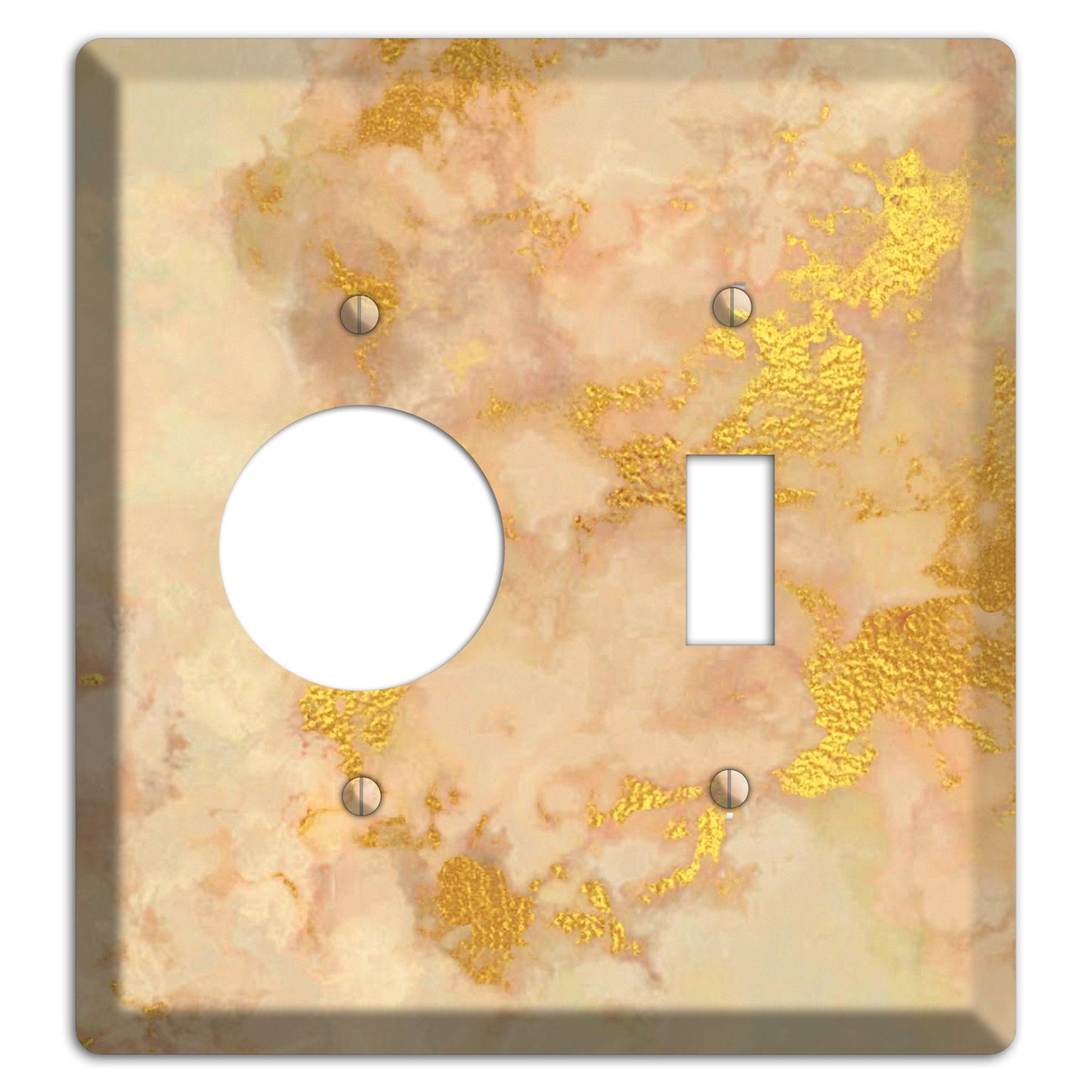 Old Gold Marble Receptacle / Toggle Wallplate