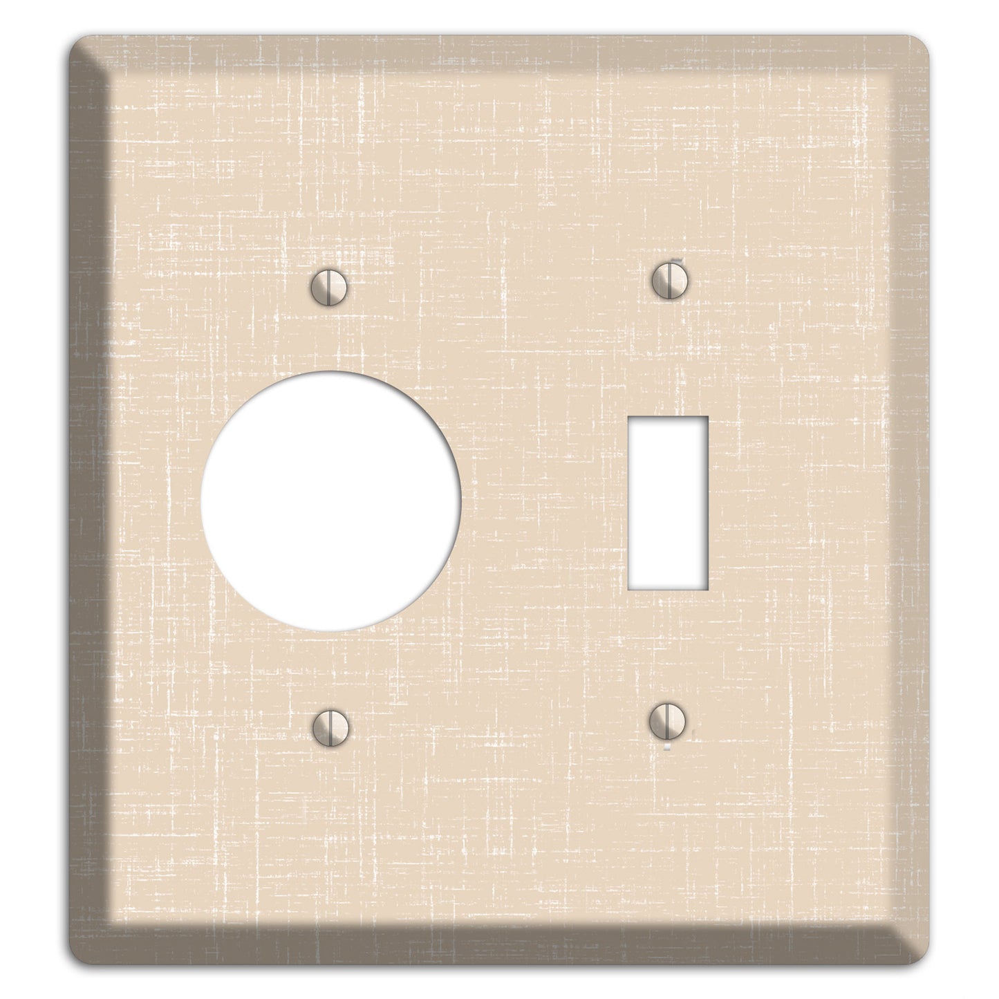 Double Spanish White Neutral Texture Receptacle / Toggle Wallplate