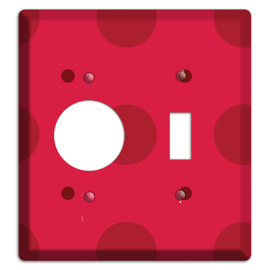 Red with Red Multi Tiled Medium Dots Receptacle / Toggle Wallplate