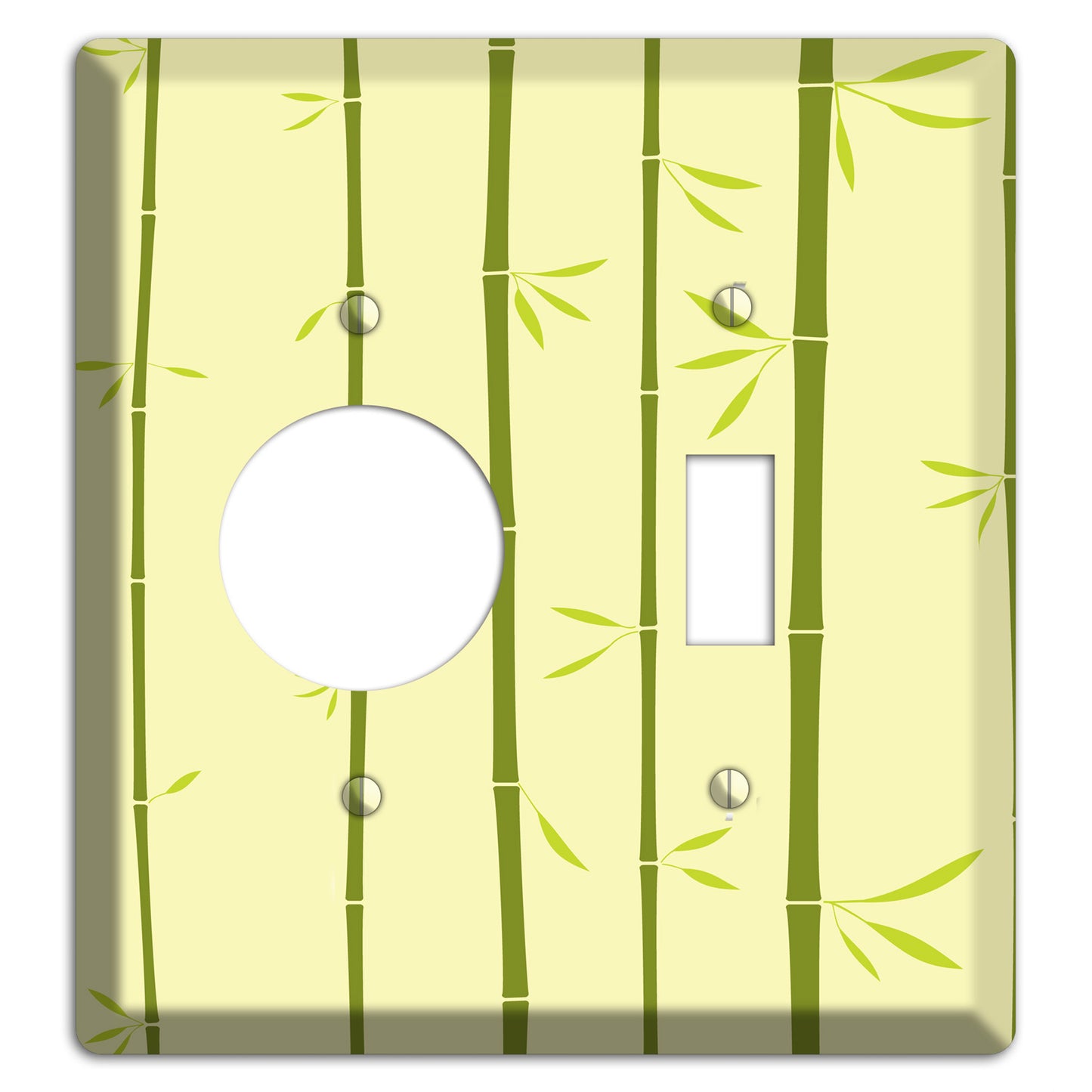 Yellow and Green Bamboo Receptacle / Toggle Wallplate