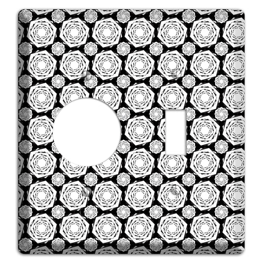 Overlay Hexagon Rotation Repeat 3 Receptacle / Toggle Wallplate