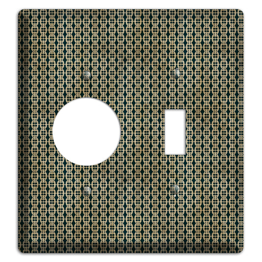 Dark Green Grunge Tiny Tiled Tapestry 3 Receptacle / Toggle Wallplate