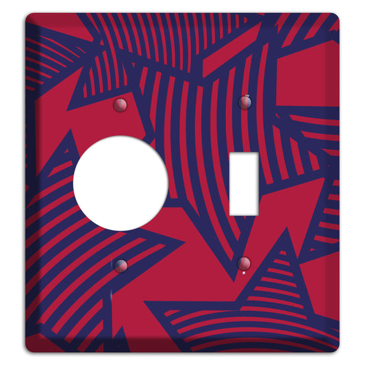 Red with Large Blue Stars Receptacle / Toggle Wallplate