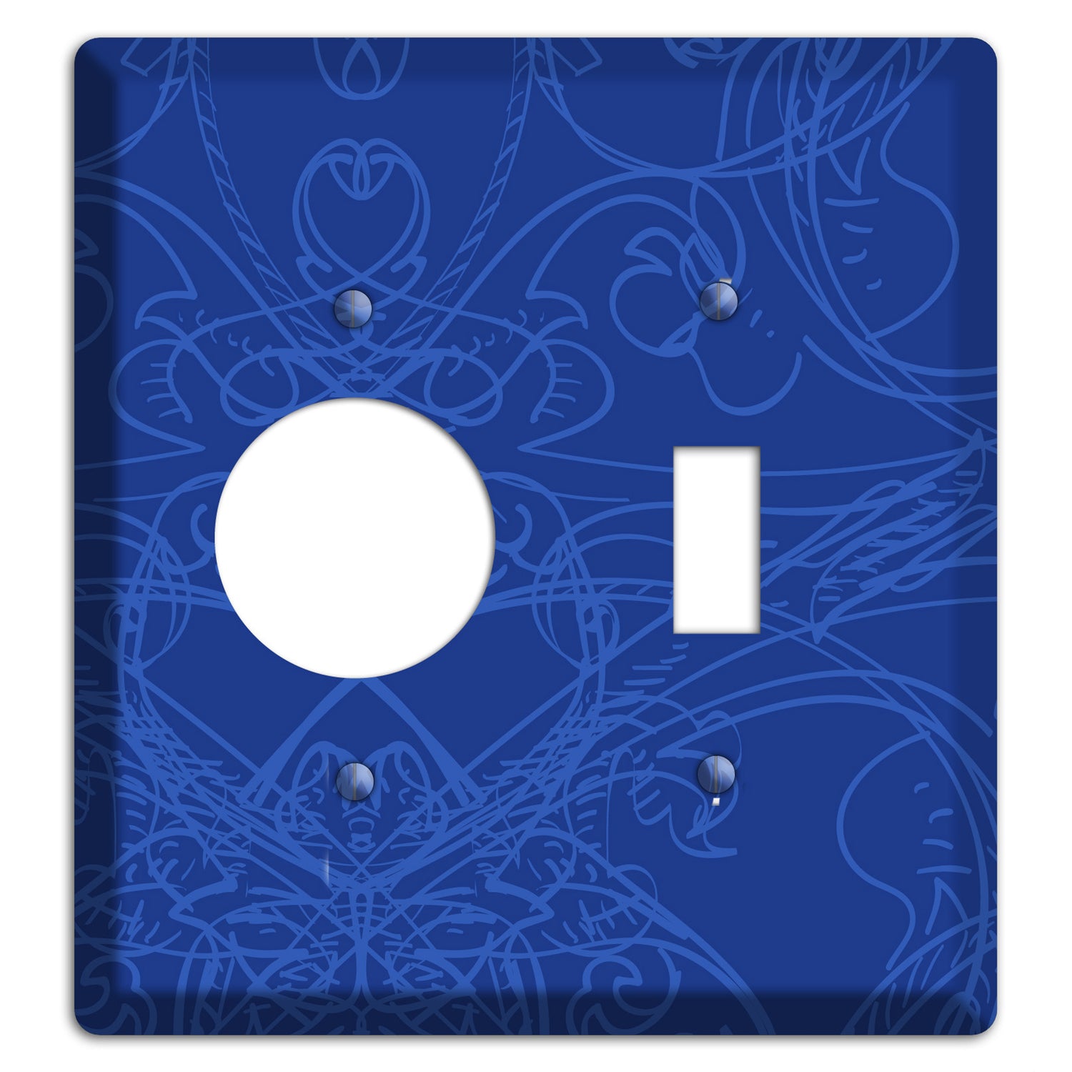 Blue Deco Sketch Receptacle / Toggle Wallplate