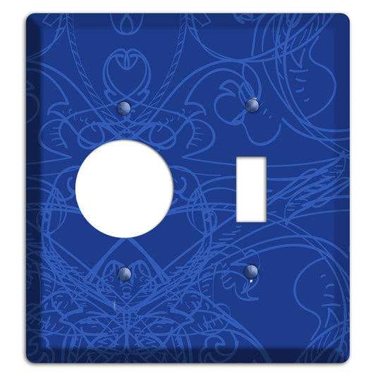 Blue Deco Sketch Receptacle / Toggle Wallplate