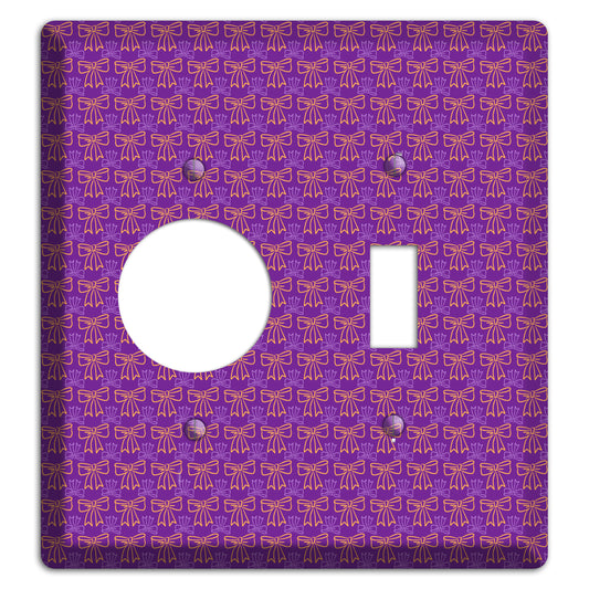 Purple with Pink Bows Receptacle / Toggle Wallplate