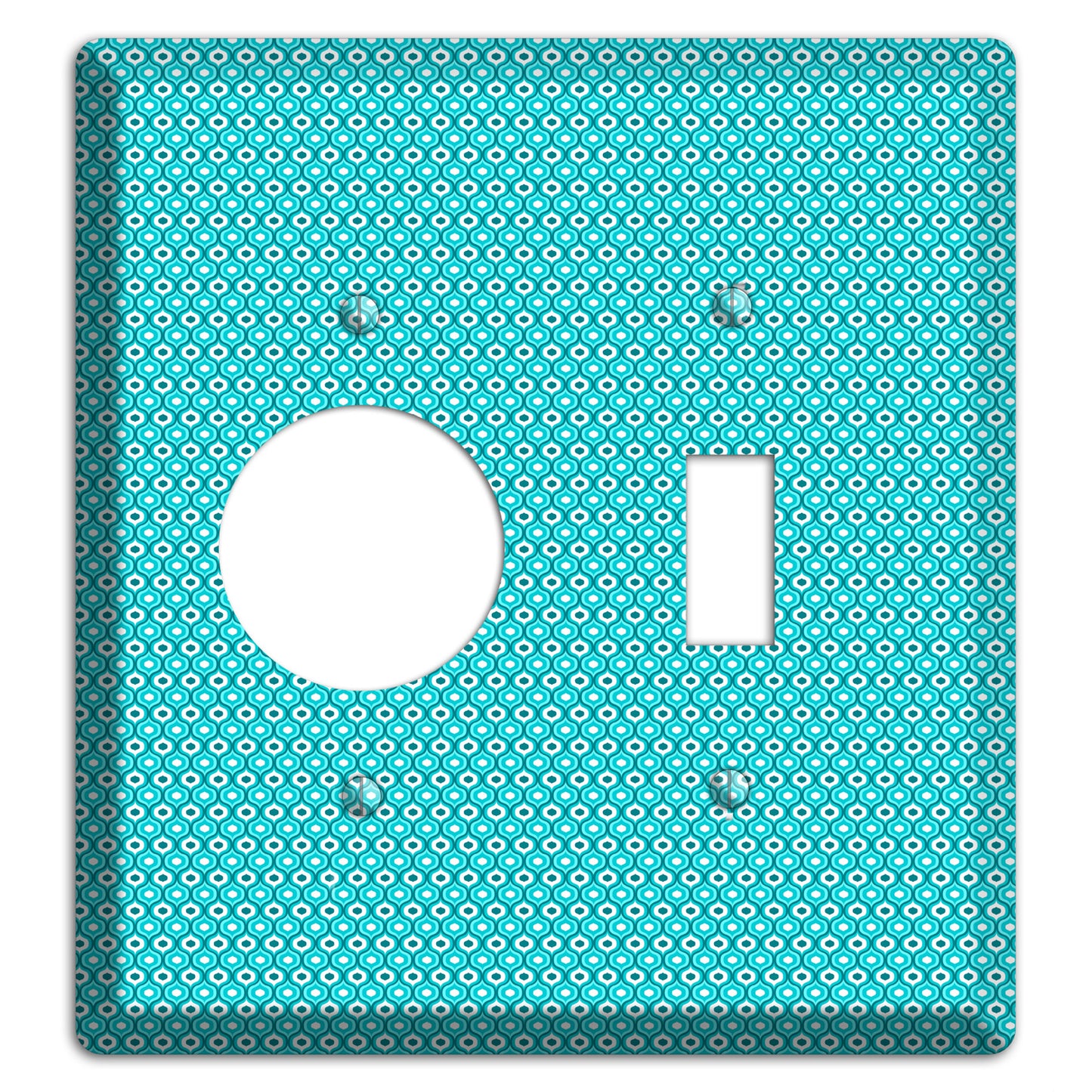 Turquoise Tiny Double Scallop Receptacle / Toggle Wallplate