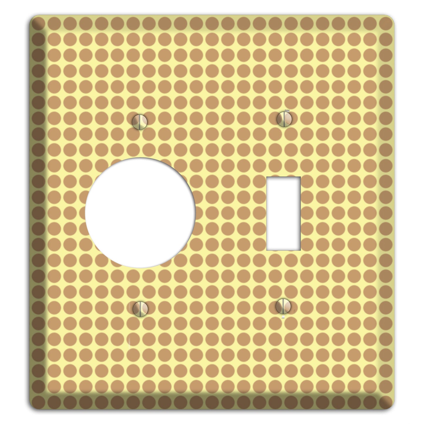 Yellow with Light Brown Tiled Small Dots Receptacle / Toggle Wallplate