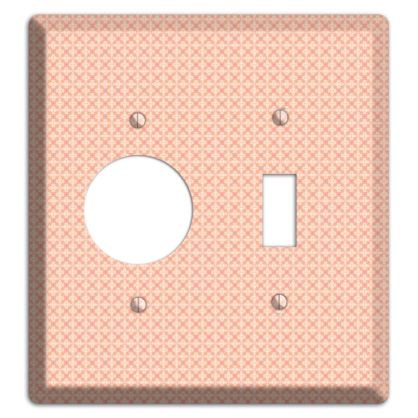 Peach Quatrefoil Receptacle / Toggle Wallplate