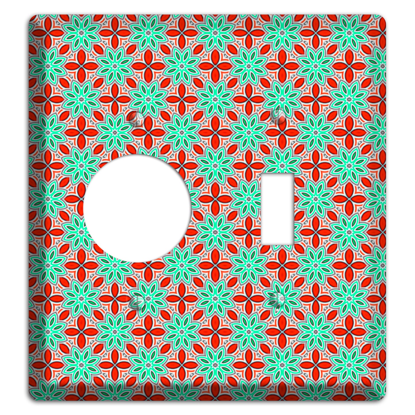 Green and Red Foulard Receptacle / Toggle Wallplate