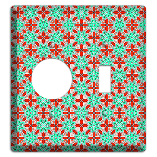 Green and Red Foulard Receptacle / Toggle Wallplate