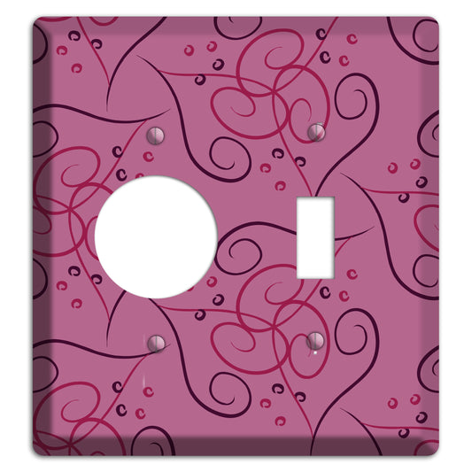 Pink Scroll Hearts Receptacle / Toggle Wallplate