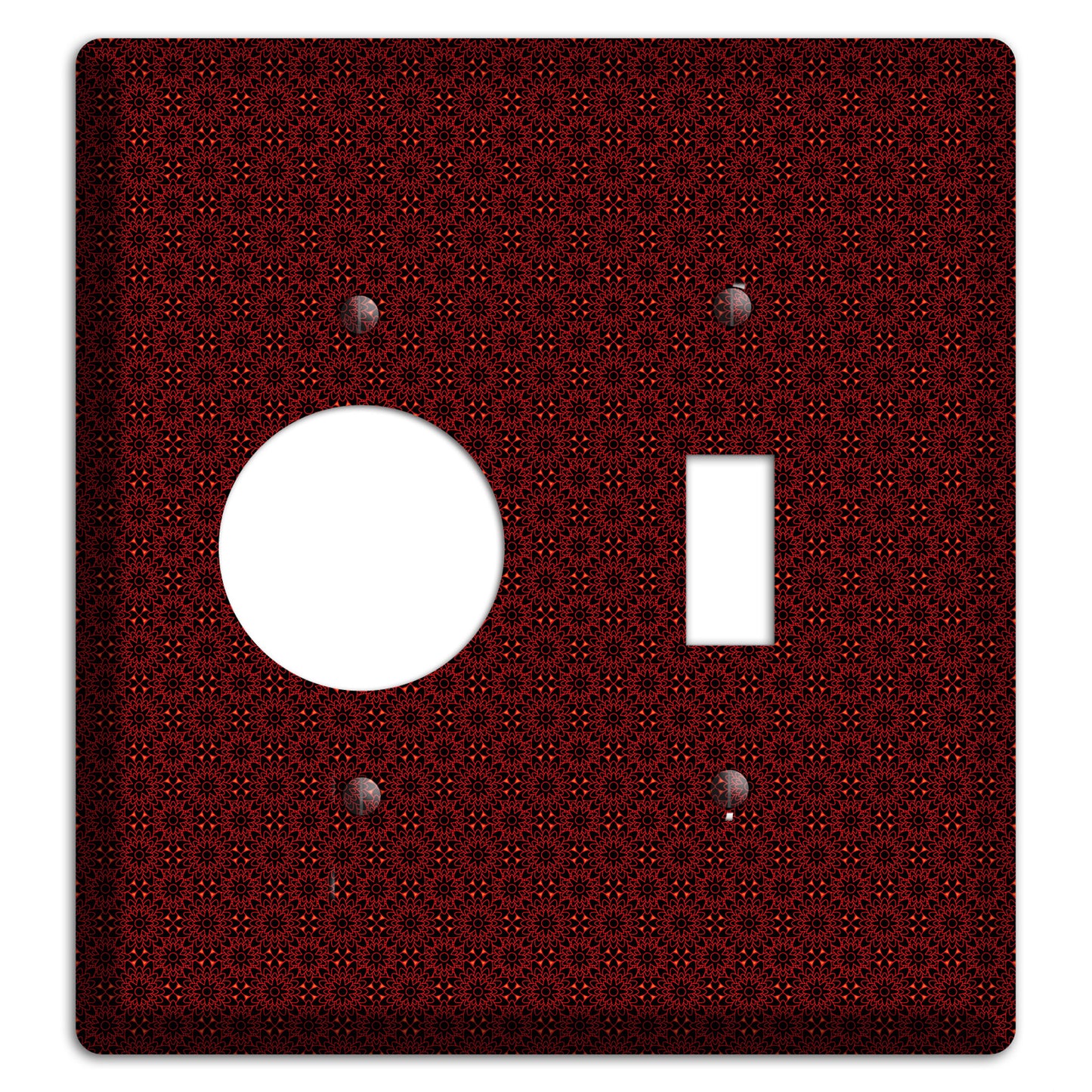 Maroon Checkered Foulard Receptacle / Toggle Wallplate