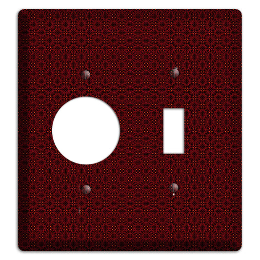 Maroon Checkered Foulard Receptacle / Toggle Wallplate