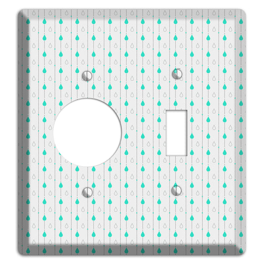 White and Blue Drops Receptacle / Toggle Wallplate