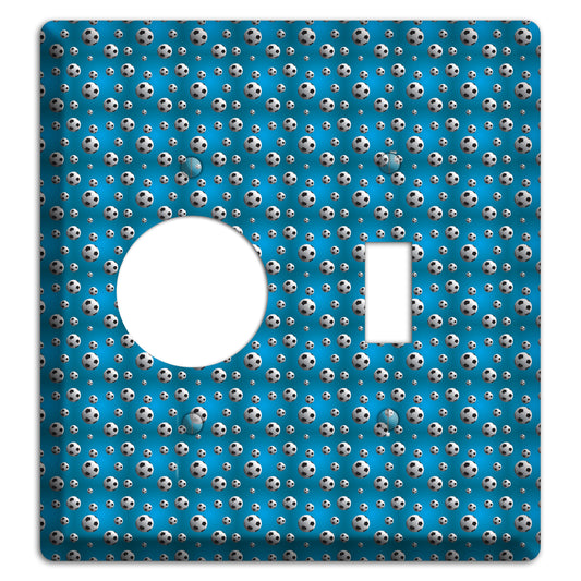 Blue with Soccer Balls Receptacle / Toggle Wallplate