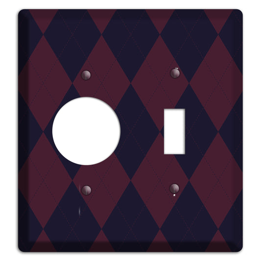 Dark Purple Argyle Receptacle / Toggle Wallplate