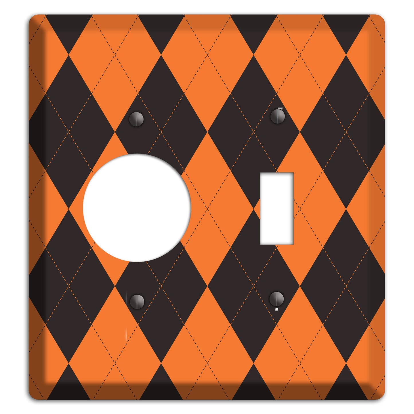 Orange Argyle Receptacle / Toggle Wallplate