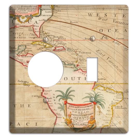 Map of Latin America Receptacle / Toggle Wallplate