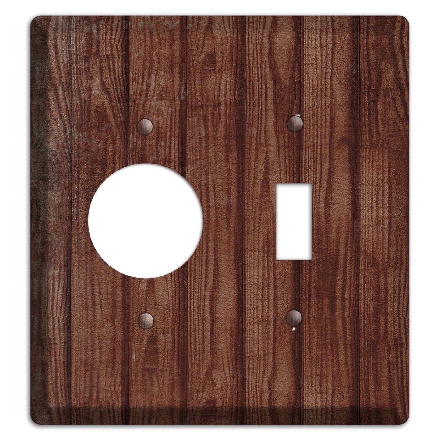 Saddle Weathered Wood Receptacle / Toggle Wallplate