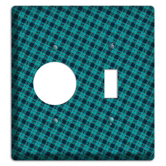 Turquoise Diamond Plaid Receptacle / Toggle Wallplate